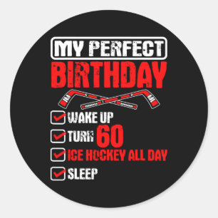Ice Hockey 60th Perfect Birthday Team Player Sport Classic Round Sticker