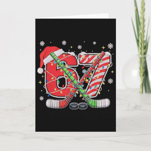Ice Hockey 67 Christmas Funny Six Seven Meme  Card