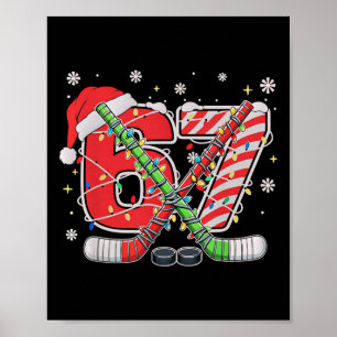 Ice Hockey 67 Christmas Funny Six Seven Meme  Poster