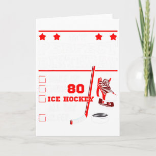 Ice Hockey 80th Perfect Birthday Party Player Spor Card