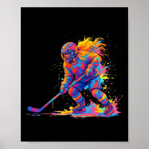 Ice Hockey And Ice Hockey Graphic Women; Teen Girl Poster