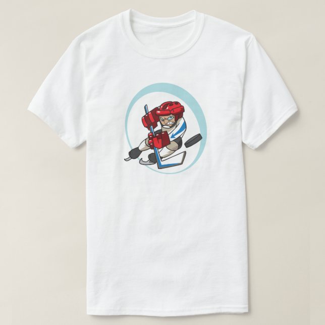 Ice Hockey Anime Style Illustration Winter Games T-Shirt (Design Front)