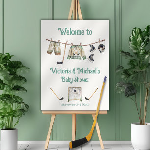 Ice Hockey Baby Shower Welcome sign