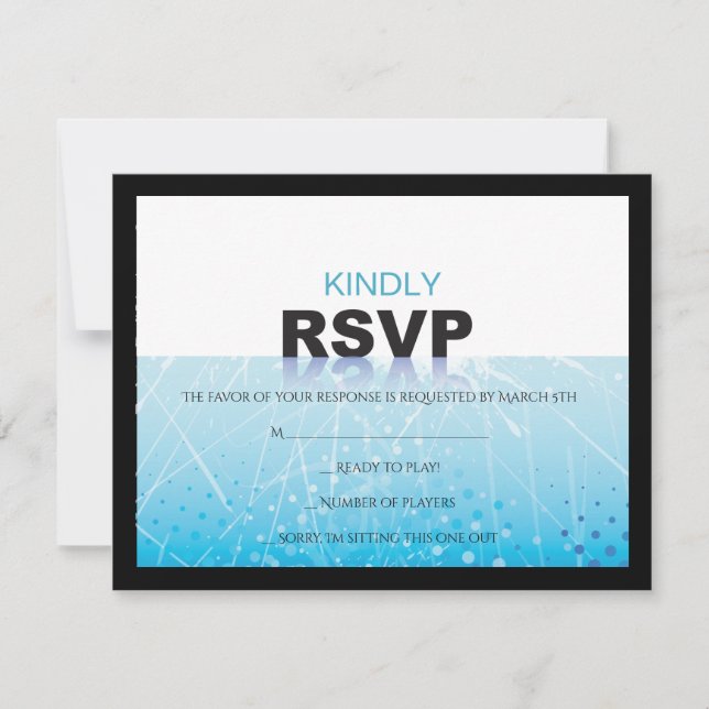 ICE HOCKEY Bar Bat Mitzvah Reply RSVP Card (Front)
