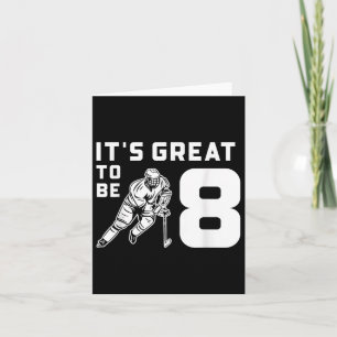 Ice Hockey Birthday 8 Years Old Boys Girls  Card