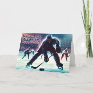 Ice Hockey Birthday Card