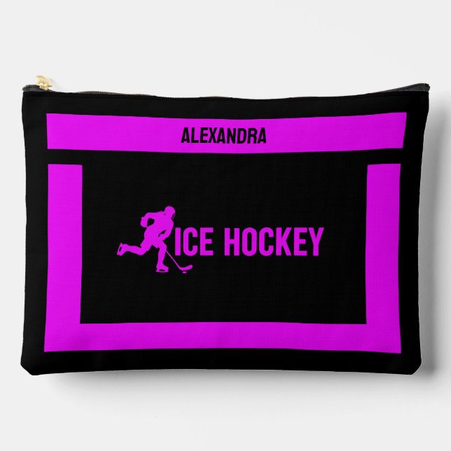 Ice Hockey Birthday Gift, Ice Hockey Player Girl,  Accessory Pouch (Front)