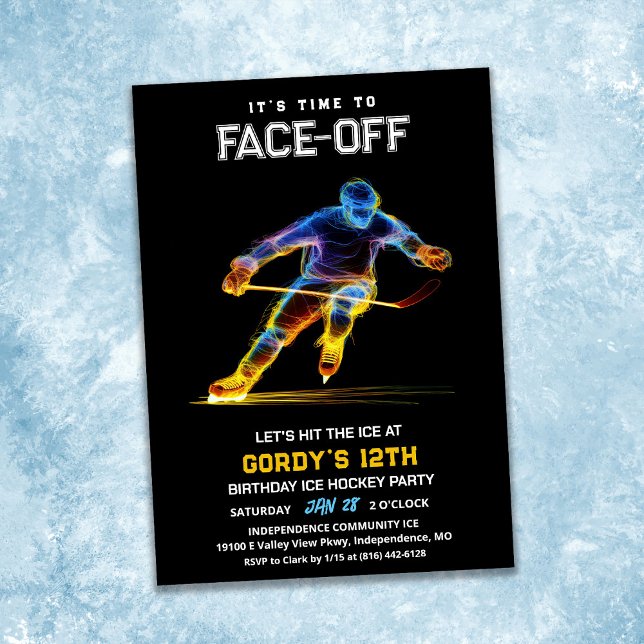 Ice Hockey Birthday Invitation (Creator Uploaded)