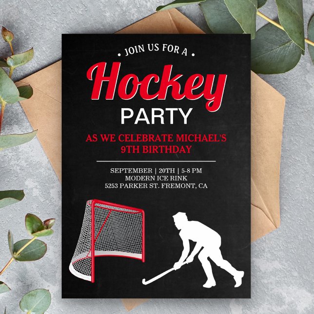Ice Hockey Birthday Party Invitation (Creator Uploaded)
