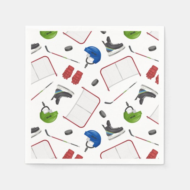 Ice Hockey Birthday Party Napkin (Front)