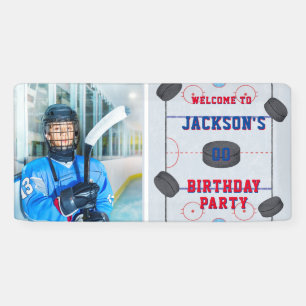 Ice Hockey Birthday Party Photo Banner