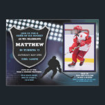 Ice Hockey Birthday Party Sports Photo Game Boys Invitation<br><div class="desc">Ice Hockey Birthday Party Photo invite. Perfect for any age. SIMPLY CHANGE THE TEXT TO SUIT YOUR PARTY. Back print included</div>