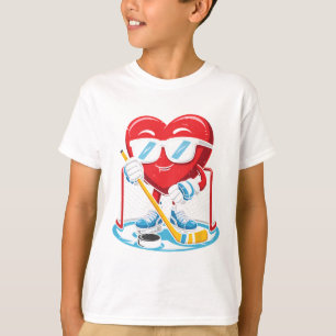 Ice Hockey Boys Men Funny Hockey Heart Love T-Shirt