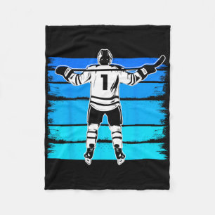 Ice Hockey Boys Number 1 1st Birthday 1 Year Old H Fleece Blanket