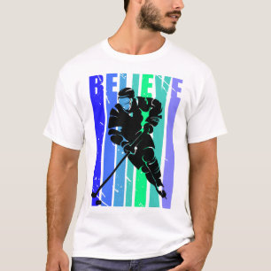 Ice Hockey Boys Retro Vintage Ice Hockey Player Co T-Shirt