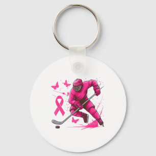 Ice Hockey Breast Cancer Awareness Player Pink Spl Key Ring