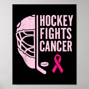 Ice Hockey Breast Cancer Awareness Player Pink Spo Poster