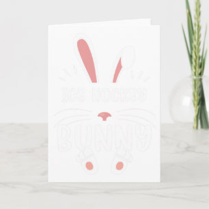 Ice Hockey Bunny Funny Matching Easter Bunny Egg H Card