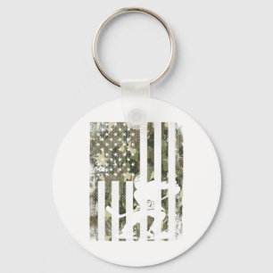 Ice Hockey Camouflage Usa Flag Hockey Player Hocke Key Ring