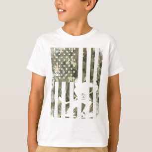 Ice Hockey Camouflage Usa Flag Hockey Player Hocke T-Shirt