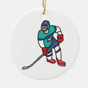 Ice Hockey Ceramic Tree Decoration