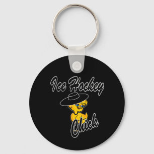 Ice Hockey Chick #4 Key Ring