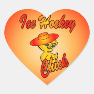 Ice Hockey Chick #5 Heart Sticker