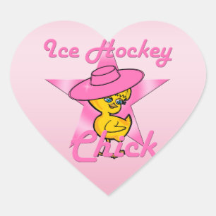 Ice Hockey Chick #8 Heart Sticker