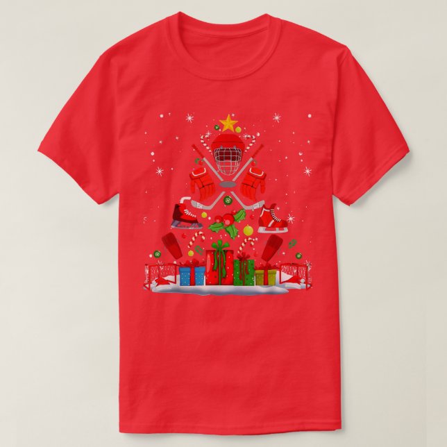 Ice Hockey Christmas Funny Xmas Hockey Christmas T T-Shirt (Design Front)