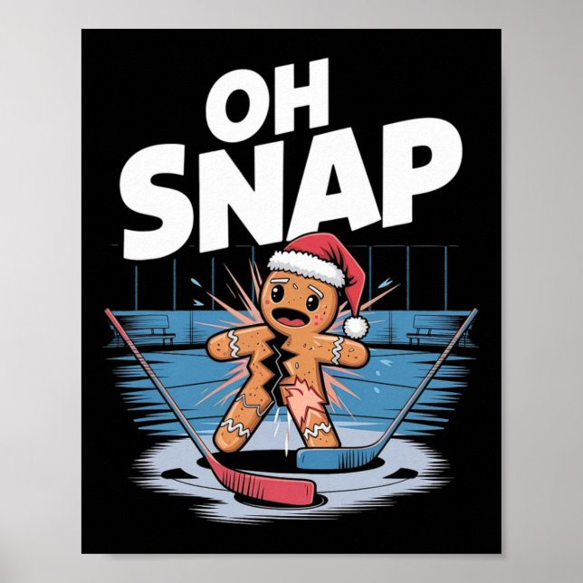 Ice Hockey Christmas Gingerbread  Poster (Front)