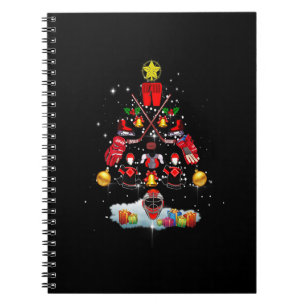 Ice Hockey Christmas Ornament Tree Funny Xmas Spor Notebook