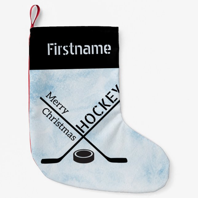 Ice hockey Christmas stocking - Blue ice sticks (Front)