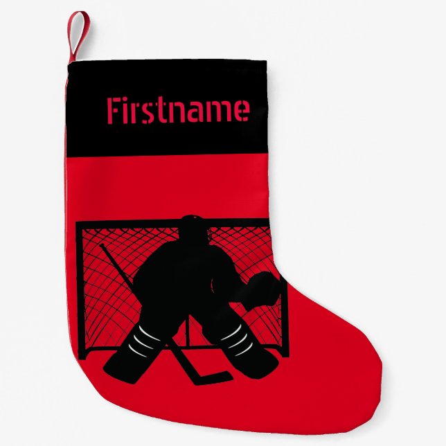 Ice hockey Christmas stocking - goalie red (Front)