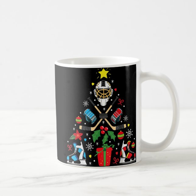 Ice Hockey Christmas Tree Ornaments Fun Xmas  Coffee Mug (Right)