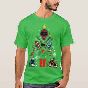 Ice Hockey Christmas Tree Ornaments Funny Xmas Gif T-Shirt
