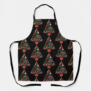 Ice Hockey Christmas Tree Xmas Sports  Apron