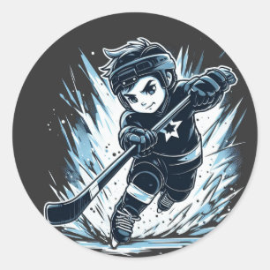 Ice Hockey Classic Round Sticker