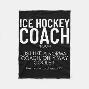 Ice Hockey Coach Definition Proud Funny Ice Hockey Fleece Blanket