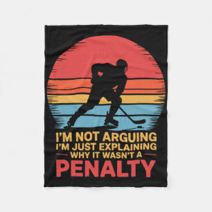 Ice Hockey Coach Player And Hockey Penalty Fleece Blanket