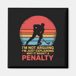 Ice Hockey Coach Player And Hockey Penalty  Magnet