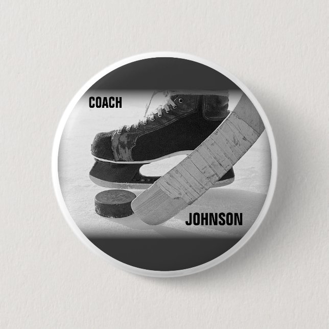 Ice Hockey Coach Thank You 6 Cm Round Badge (Front)