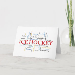 Ice Hockey Coach Thank You in Words Card
