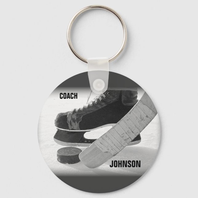 Ice Hockey Coach Thank You Key Ring (Front)