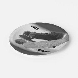 Ice Hockey Coach Thank You Paper Plate