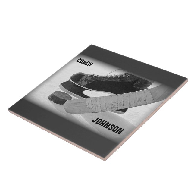Ice Hockey Coach Thank You Tile (Side)