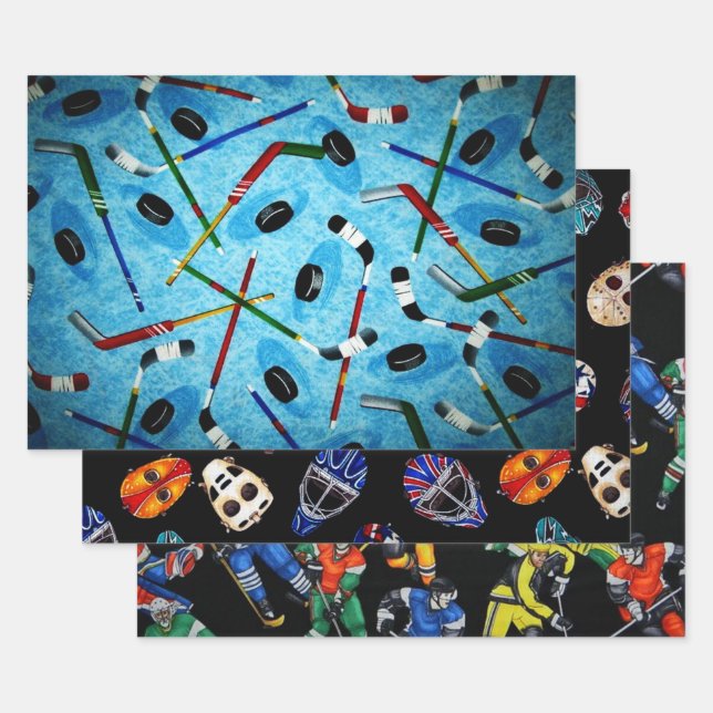 Ice Hockey Collection Wrapping Paper Sheet (Set)