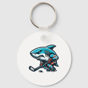 Ice Hockey Cool Shark Fierce Power Play Key Ring