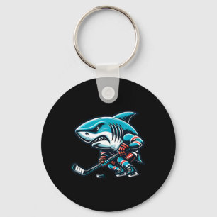 Ice Hockey Cool Shark Fierce Power Play Key Ring