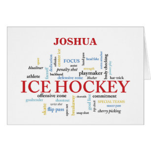 Ice Hockey Custom Name Birthday in Words, Joshua
