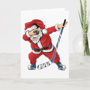 Ice Hockey Dabbing Santa Claus Hockey Player Chris Card